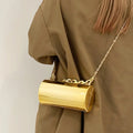 Women's Gold Cylinder Clutch – Mini Party Crossbody Bag