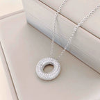 Bubble Initial Necklace – Sparkly A-Z Pavé Letter Pendant