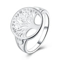 Women's 925 Sterling Silver Ring with Tree Hollow Charm