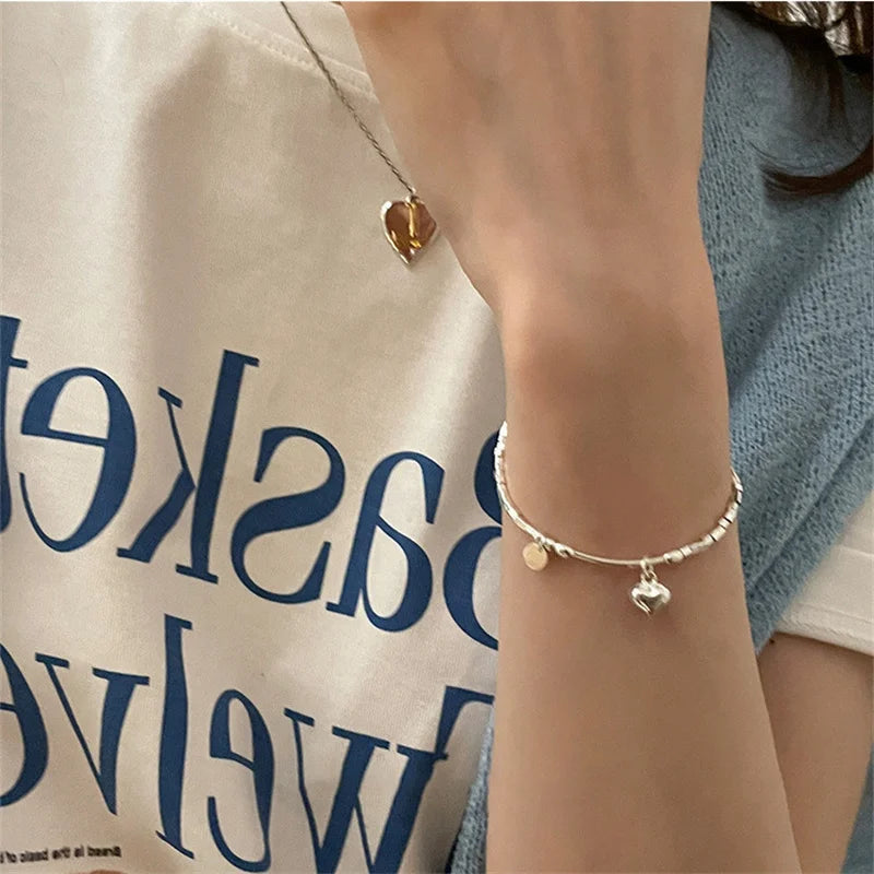 S925 Sterling Silver Geometric Love Bracelet – Elegant Gift