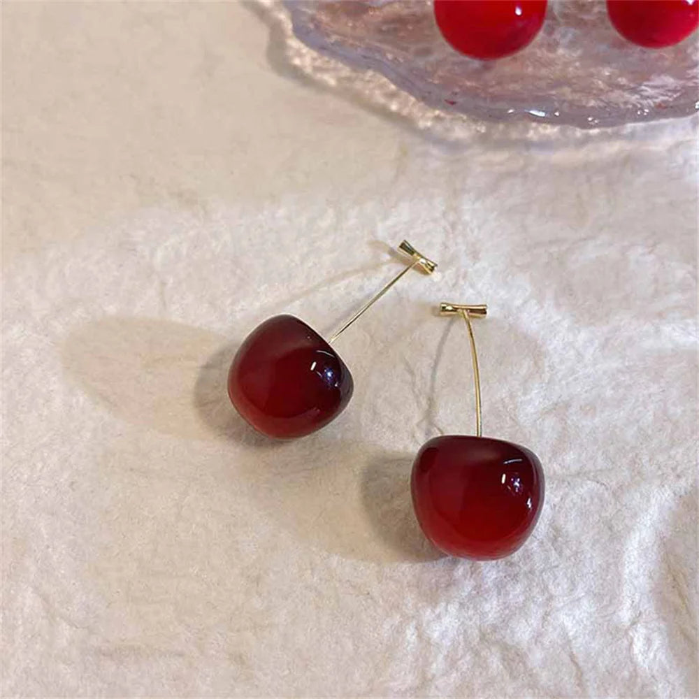 Cute Cherry Acrylic Earrings for Women