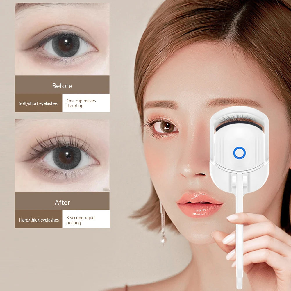 Mini Portable Heated Eyelash Curler Kit with USB Charger