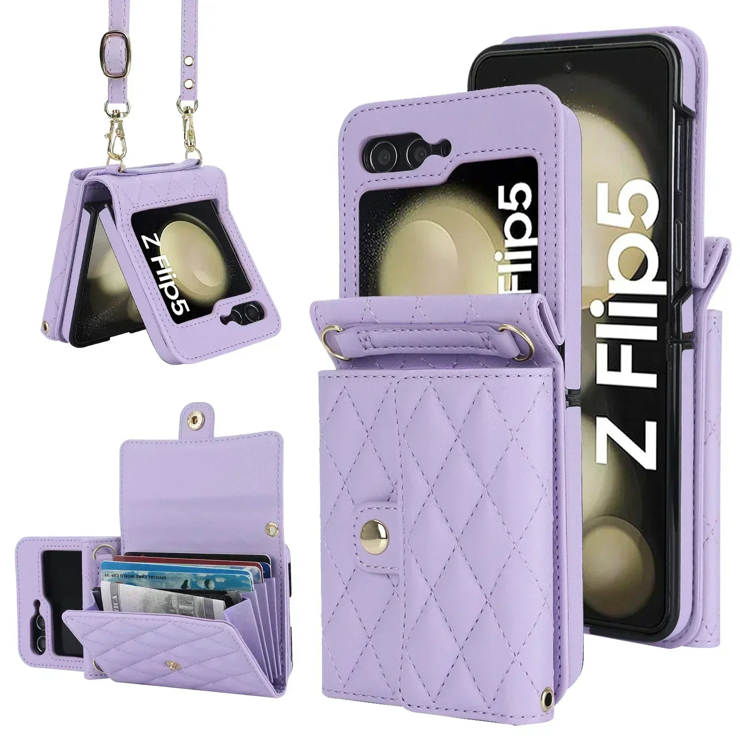 Leather Crossbody Wallet Case Flip Cover