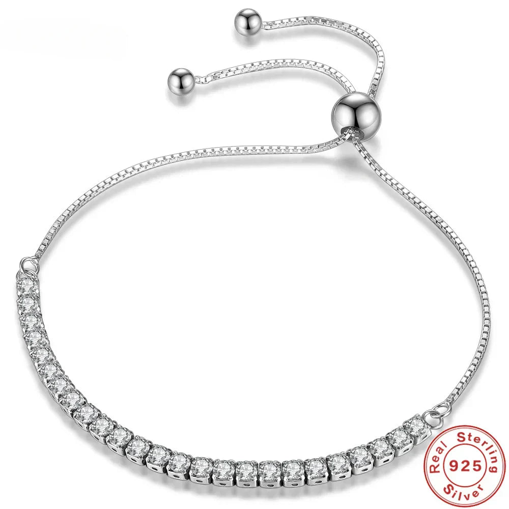 925 Sterling Silver Zircon Tennis Elegant Bracelet
