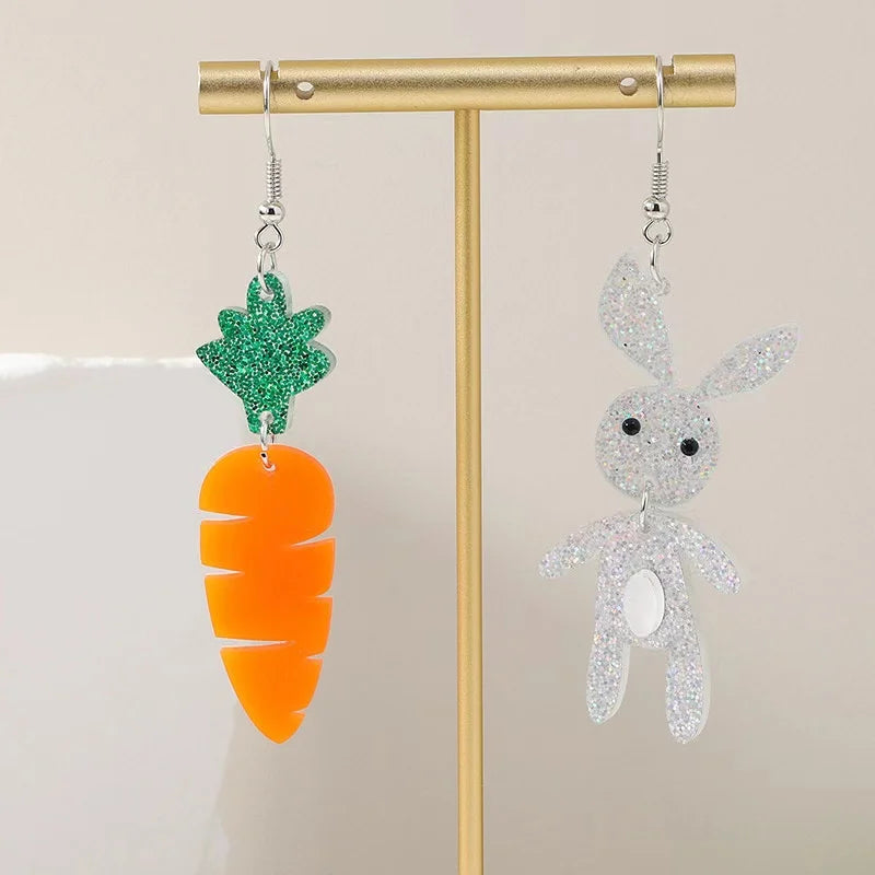 Bunny Tassel Earrings – Playful Statement Acrylic Drop Design