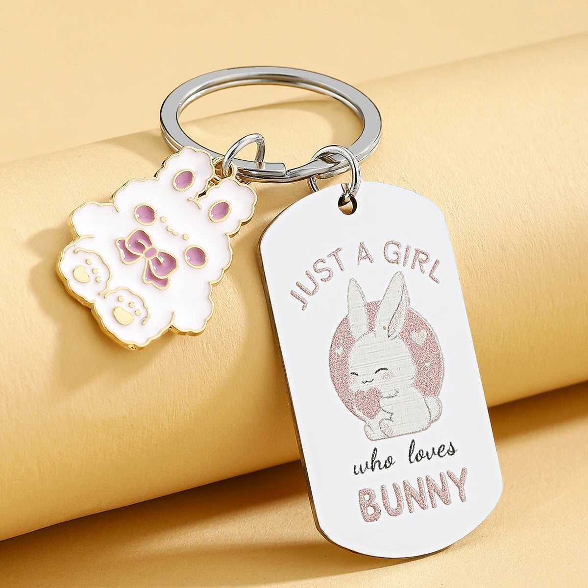 Silver Rabbit Keychain – Charming Easter Gift & Trendy Stainless Steel