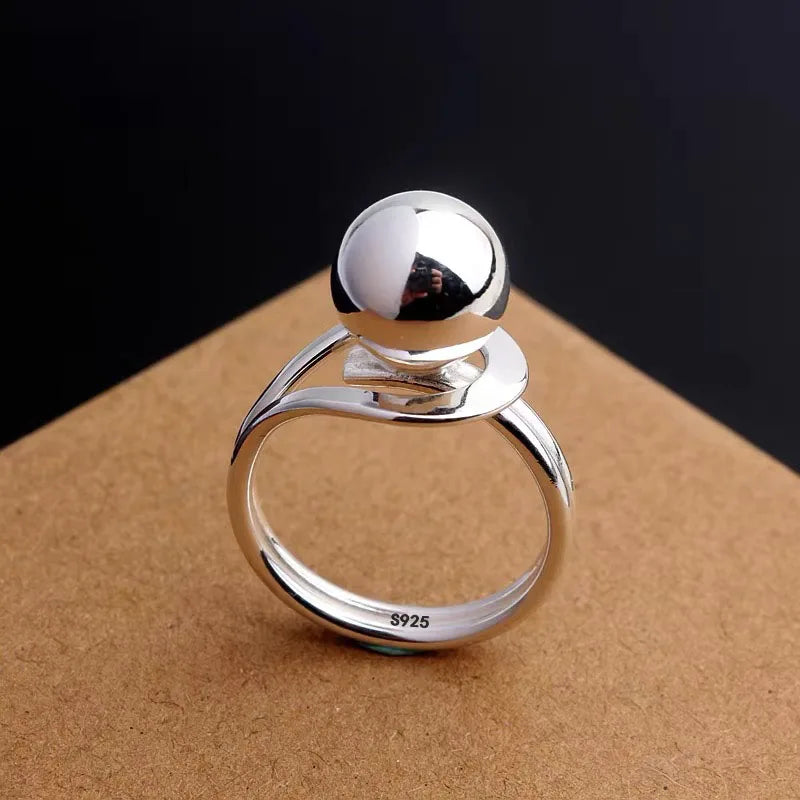 925 Silver Adjustable Open Ring for Women – Vintage Style