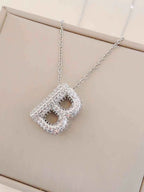 Bubble Initial Necklace – Sparkly A-Z Pavé Letter Pendant