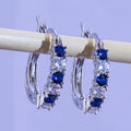 925 Silver CZ Circle Stud Earrings for Women Jewelry