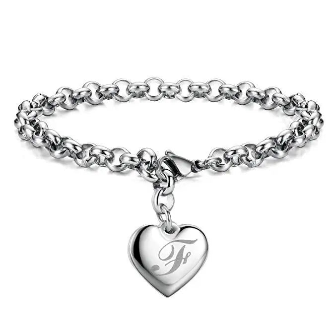 925 Sterling Silver Noble Heart Chain Bracelet for Women