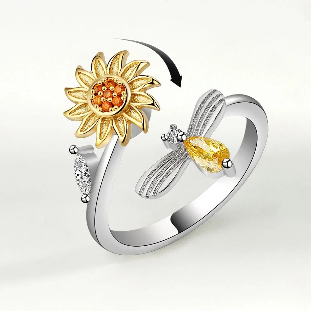 Versatile Rotatable Flower Ring – Adjustable Jewelry