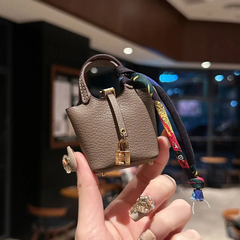 Mini Basket Bag Pendant | Cute Earphones Case | Keychain Charm