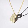Gold Bubble Letter Necklace A-Z, Sparkly Zircon Initial Pendant