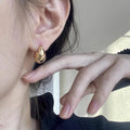925 Silver Zircon Drop Hoop Earrings, Retro Minimalist