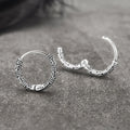 Vintage 925 Silver Hoop Earrings for Women – Pattern Design