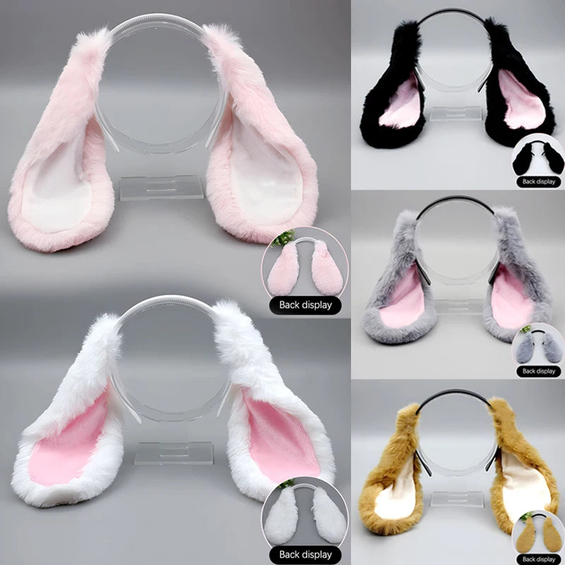 Plush Bunny Ear Headband – Cute Party Accessory & Soft Polyester
