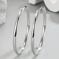 925 Sterling Silver 3MM Thick Hoop Earrings Women Wedding Trend