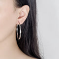 925 Silver Square Earrings Women 3-6CM Big Aesthetic Jewelry