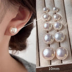 Pearl Stud Earrings – Classic Shine + S925 Silver Posts