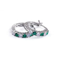 925 Silver CZ Circle Stud Earrings for Women Jewelry