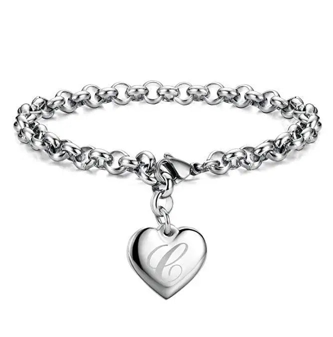 925 Sterling Silver Noble Heart Chain Bracelet for Women