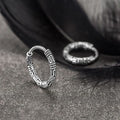 Vintage 925 Silver Hoop Earrings for Women – Pattern Design