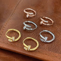 Minimalist 925 Silver Nail Hoop Earrings Women