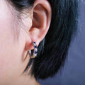 925 Silver CZ Circle Stud Earrings for Women Jewelry