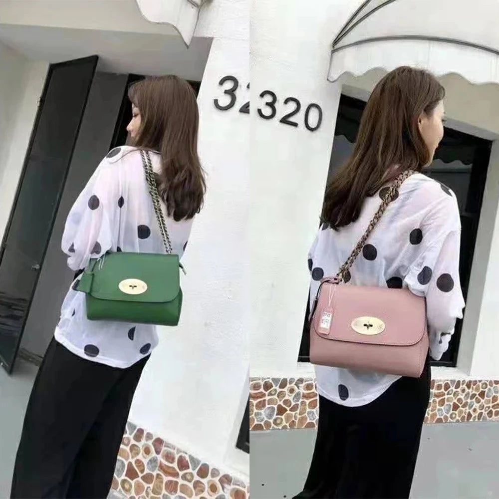 Large Luxury Brand Chain Shoulder Bag | 100% Genuine Leather Women’s Handbag