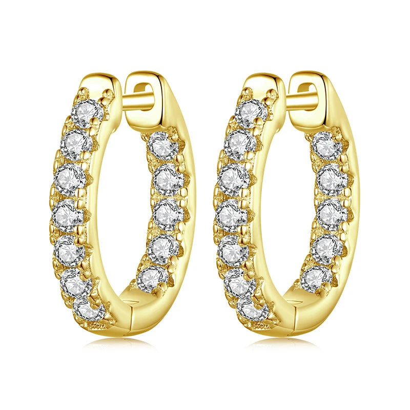 Moissanite Hoop Earrings 925 Silver D Color Hypoallergenic