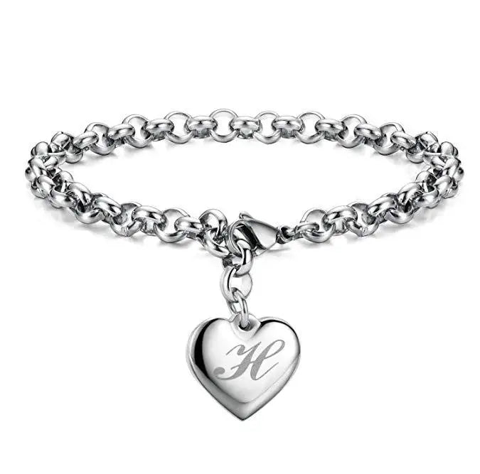 925 Sterling Silver Noble Heart Chain Bracelet for Women