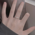 Cross Zircon Ring – Elegant Sparkle Adjustable Open Band