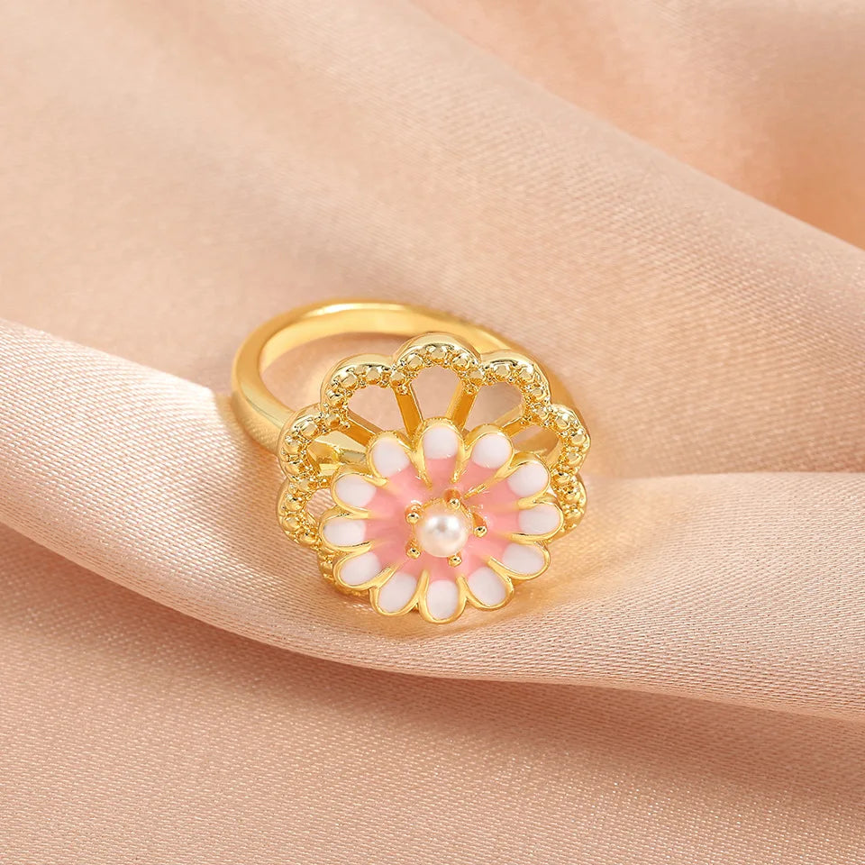 Versatile Rotatable Flower Ring – Adjustable Jewelry