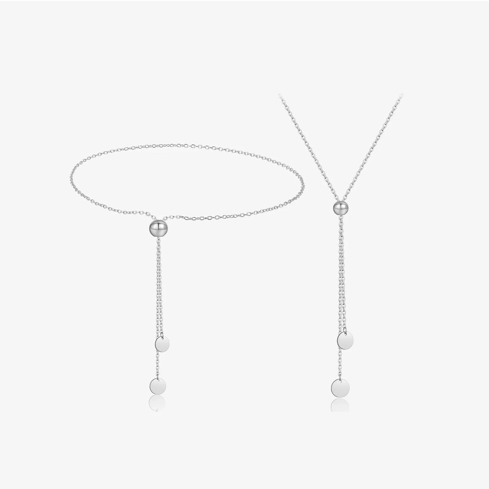925 Silver Adjustable Bead Necklace/ Bracelet Jewelry