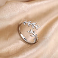 925 Silver Gold Adjustable Zircon Ring – Wedding Jewelry