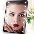 LED Makeup Mirror – 16 Lights, Touch Dimmer, USB/Battery, Stand