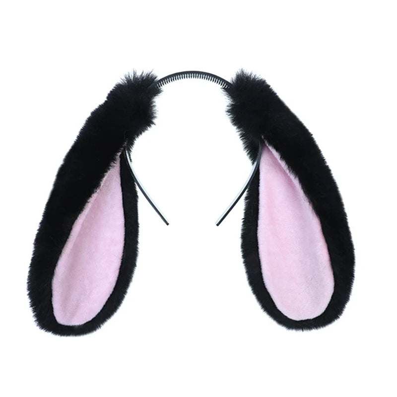 Plush Bunny Ear Headband – Cute Party Accessory & Soft Polyester