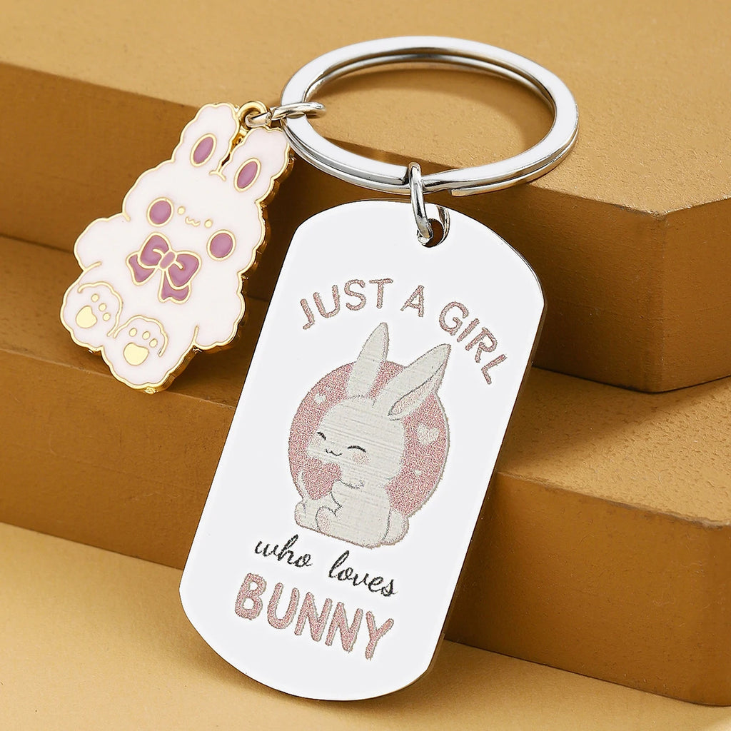Silver Rabbit Keychain – Charming Easter Gift & Trendy Stainless Steel