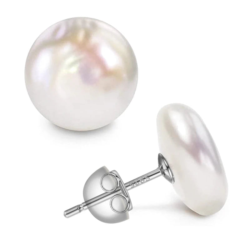Freshwater Pearl Stud Earrings – 925 Sterling Silver