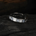 925 Silver Blue Square Adjustable Ring for Women Jewelry