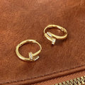 Minimalist 925 Silver Nail Hoop Earrings Women