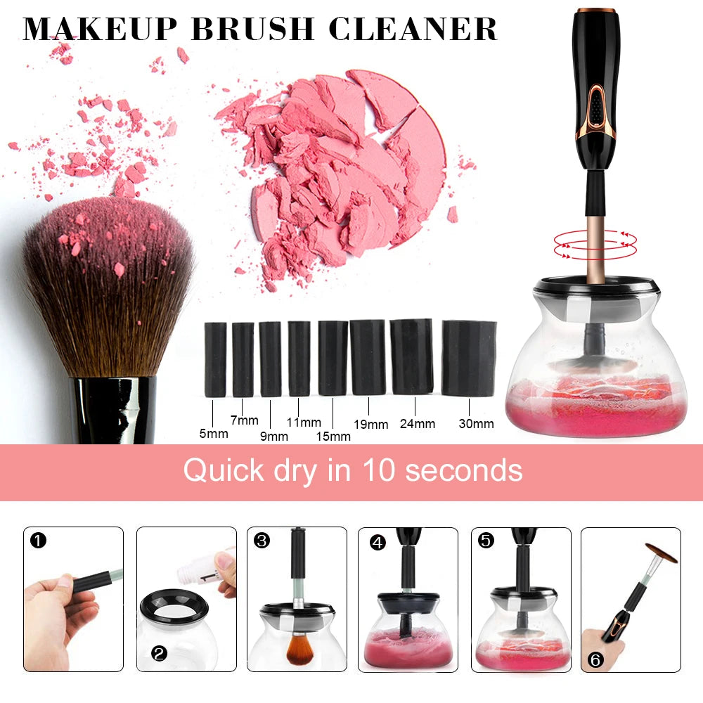 Automatic Makeup Brush Cleaner & Dryer – 10-Second Silicone Tool