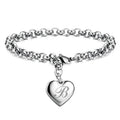 925 Sterling Silver Noble Heart Chain Bracelet for Women