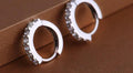 Luxury 925 Silver Zircon Hoop Earrings 10mm – Women & Girls