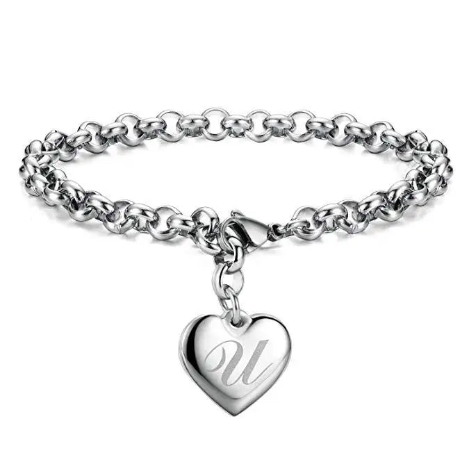 925 Sterling Silver Noble Heart Chain Bracelet for Women