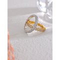 White Cubic Zirconia Stainless Steel Thin Bling Engagement Ring