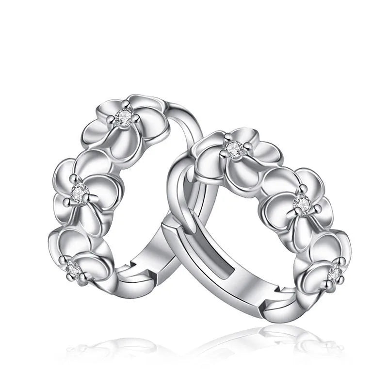 925 Silver Flower Earrings for Women – Charm Jewelry Gift