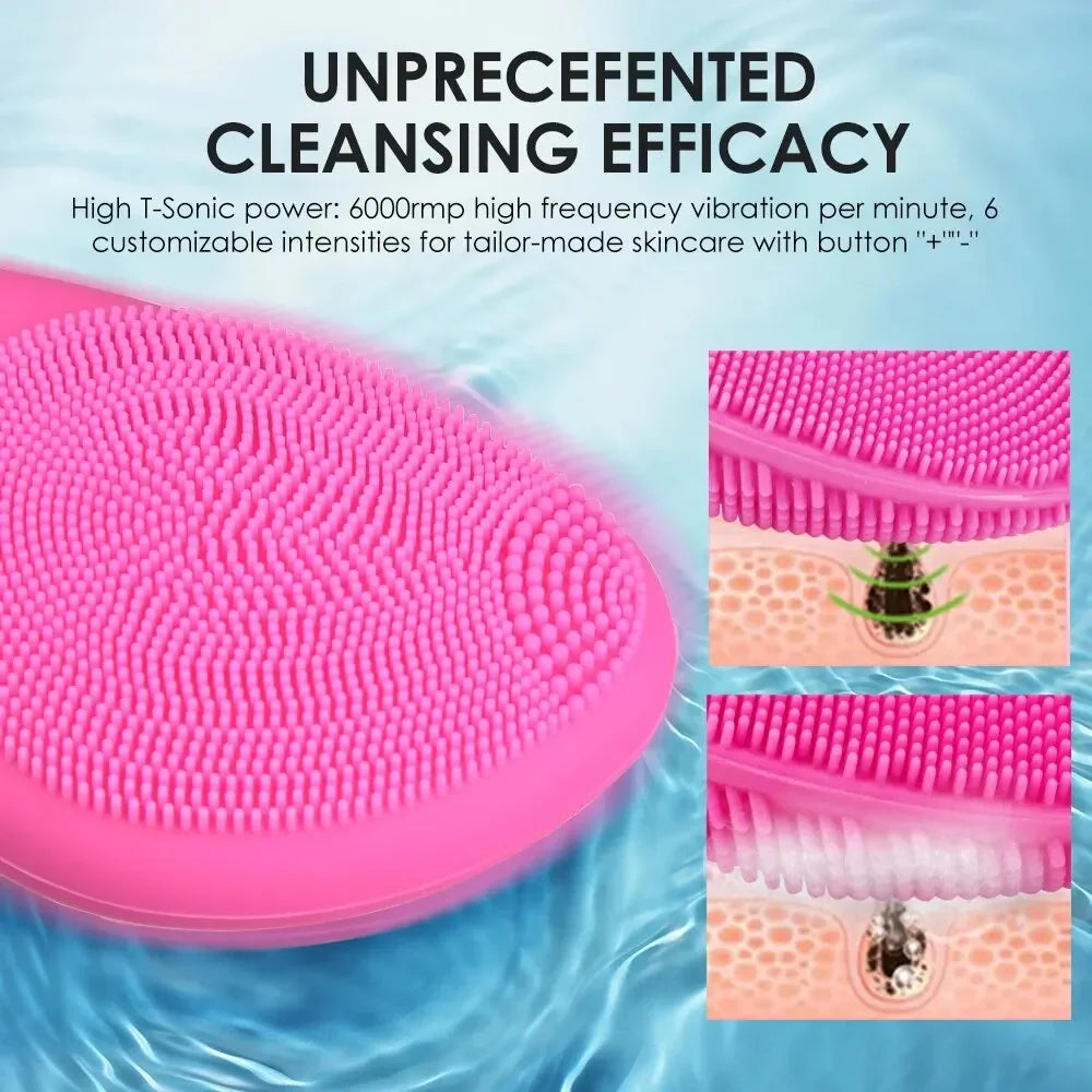 Waterproof Sonic Facial Cleansing Brush & Massager