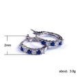925 Silver CZ Circle Stud Earrings for Women Jewelry