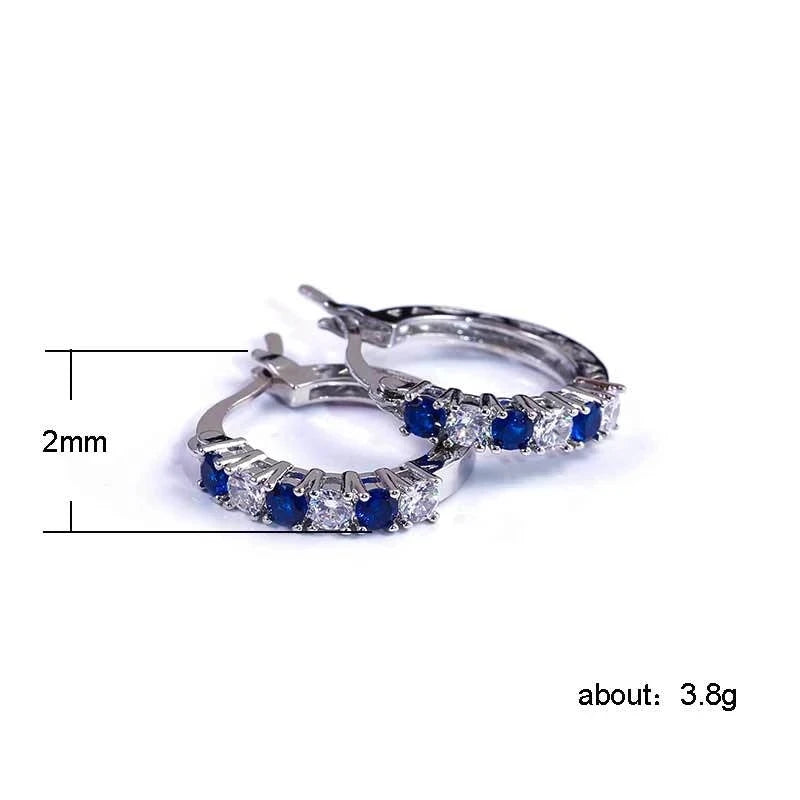 925 Silver CZ Circle Stud Earrings for Women Jewelry